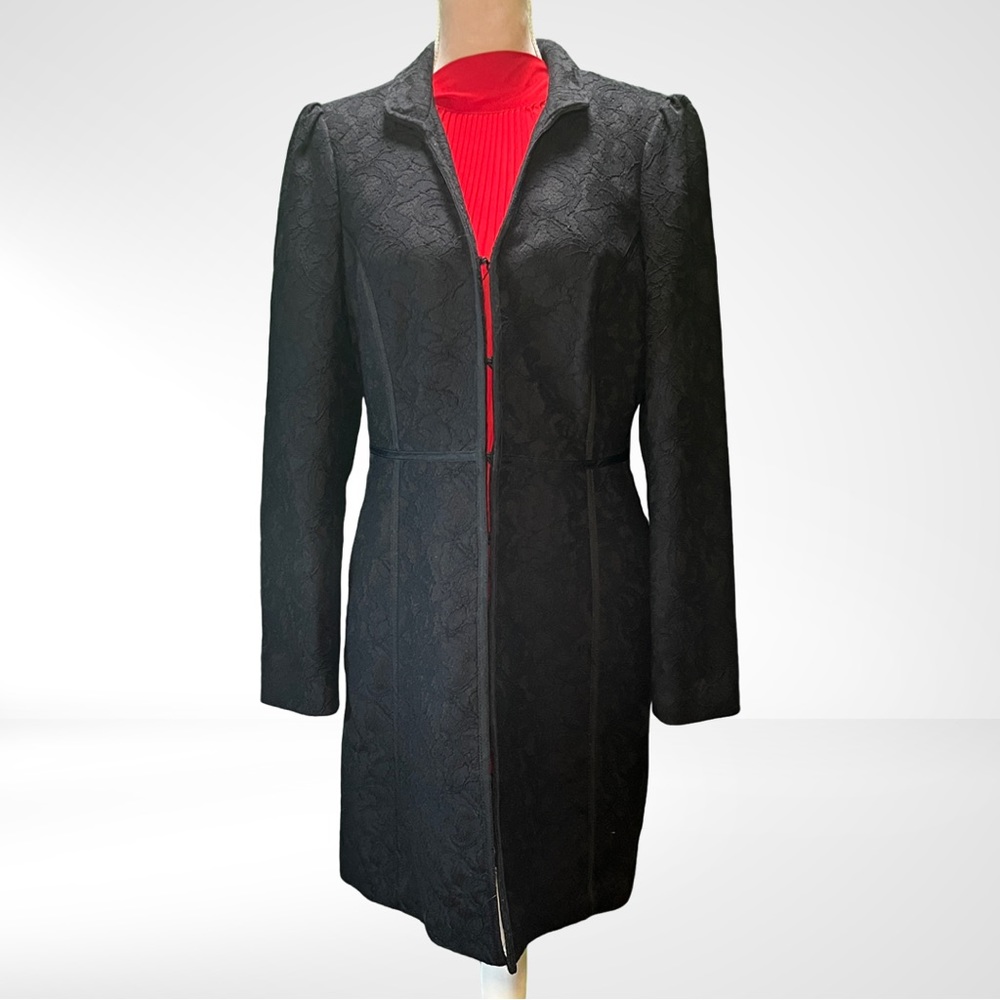 White House Black Market Black Lace Trench Coat Euc S… Gem